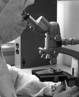 picture of engineer with microscope
